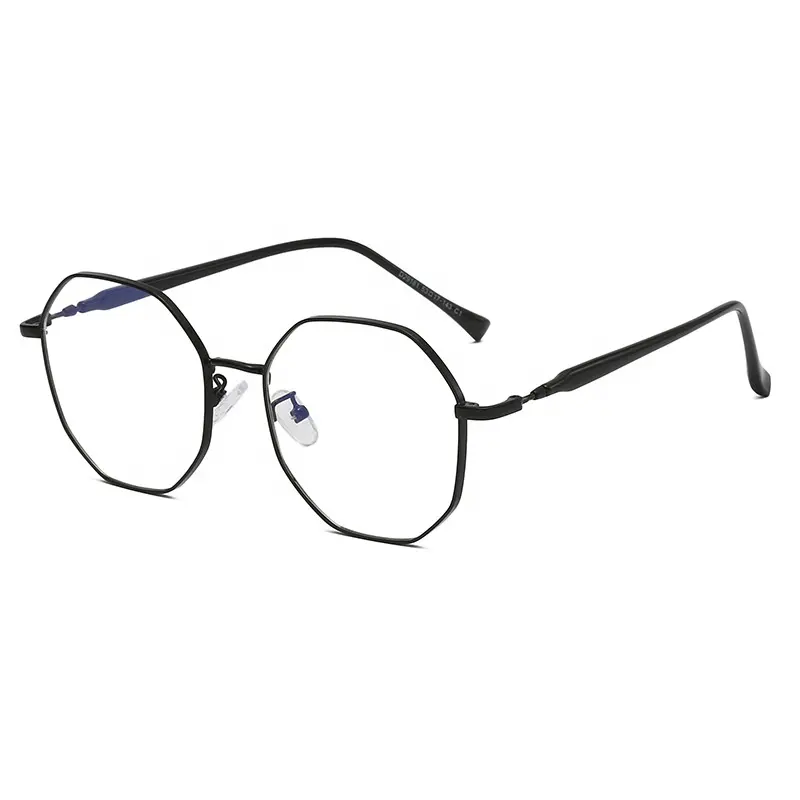 Optical common plain glasses irregular pentagonal frame metal frame Reading glasses for teenagers Simple Eyeglasses