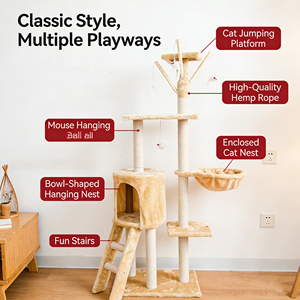 Torre per Gatti a Cinque Livelli All-in-One con Piattaforma di Salto in Sisal e Tiragraffi, Vendita Diretta all'Ingrosso, OEM di Fabbrica - Product Image 4