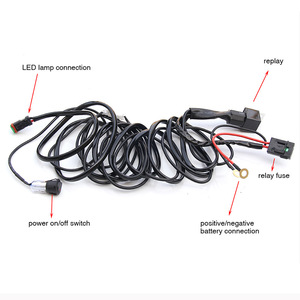 Harness Kabel Saklar Lampu Kerja LED Kendaraan 12V 40A 3M Satu-ke-Satu Lampu Kabut Tembaga Isolasi PVC Otomotif - Product Image 2