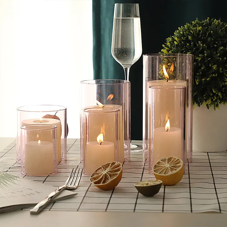فريد تصميم ممتازة المواد مستقيم شفافة شمع زجاجي حامل