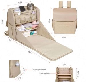 Free Sample Newest Baby Diaper <b>Bag</b> Mommy Backpack Travel Bassinet Foldable Baby Changing <b>Bed</b> Diaper <b>Bag</b> - Product Image 6