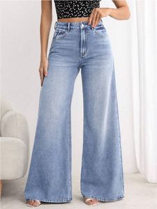 Femmes High Street Casual Lâche Denim Jeans Respirant Droite Jambe Large Bleu Lavé <span class=keywords><strong>Femme</strong></span> <span class=keywords><strong>Jean</strong></span> Pantalon - Product Image 3