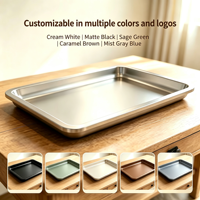 Plateau en métal noir mat de luxe, écologique, pour souvenirs et stockage de tabac, vente en gros d'usine, plateau personnalisé
