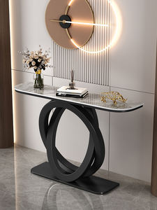 Mesa Consola Semicircular de Pasillo para Entrada Lateral y Esquina Gabinete de Almacenamiento de Lujo con Vista Simple - Product Image 5