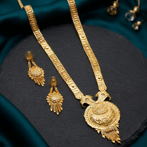 Venta al por mayor 14K 18K 24K chapado en oro formando collares largos con pendientes, collares de moda, joyería tradicional llena de oro de latón - Product Image 1