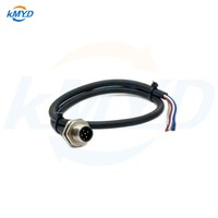 Connecteur M12 5 broches mâle à codage A pour montage frontal sur panneau avec écrou arrière et câble PVC 22AWG de 0,5 m pour systèmes de contrôle