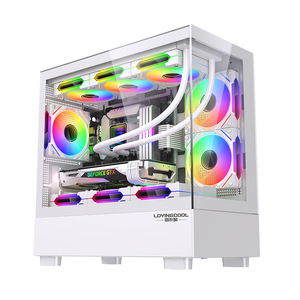 Lovingcool MicroATX Gaming Pc Case Cooler Fan Carcasa Pc Cabinet MATX ATX <span class=keywords><strong>Computer</strong></span> Cases Towers Case Rgb Atx White Gamer Cabinet - Product Image 1
