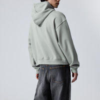 Haute qualité Pigment Dip Dye lavage à l'acide sweat hommes fermeture éclair coton éponge recadrée sweats à capuche surdimensionnés