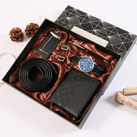 Jam Tangan Quartz Pria Mewah Personalisasi Tren 2026 + Dompet + Gantungan Kunci - Hadiah Hari Valentine & Natal untuk Bisnis
