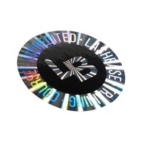 Autocollant holographique de sécurité anti-contrefaçon avec logo 3D, finition argentée brillante, numéro de série, pour usage cosmétique