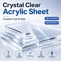 Plaque acrylique transparente sur mesure 3mm 5mm 8mm 10mm d'épaisseur PMMA Perspex Panneau plastique Vente en gros