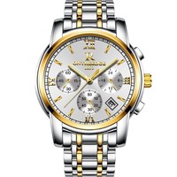 Montre à quartz authentique pour homme, multifonction, à six aiguilles, avec boîtier et bracelet en acier inoxydable, personnalisée par l'usine Rui Zhi Yuan, idéale pour les affaires.