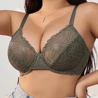 Lingerie seksi tembus udara gaya Eropa dan Amerika, Bra renda ultra-tipis model Prancis, Bra Gathered di atas untuk mencegah Bra kendur