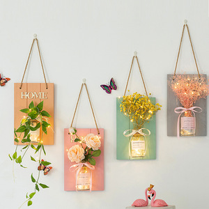 Colgante <span class=keywords><strong>de</strong></span> tablero <span class=keywords><strong>de</strong></span> madera ecológico creativo, jarrón hidropónico, adornos para colgar en la pared, grabado decorativo para el hogar, decoraciones <span class=keywords><strong>de</strong></span> pared - Product Image 3