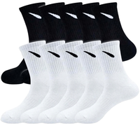 Chaussettes montantes en coton tricoté 100 % avec motif lettres pour le basketball, avec logo personnalisé sur le bord, respirantes, service OEM