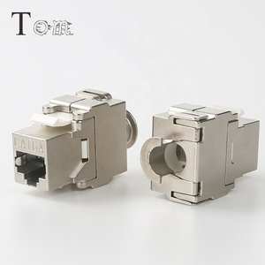 TOM-KJ-21 <span class=keywords><strong>Cat6</strong></span>/CAT6A TOOLLESS <span class=keywords><strong>STP</strong></span> 180องศาโทรคมนาคมการสื่อสาร KEYSTONE แจ็ค,โลหะผสมสังกะสี <span class=keywords><strong>STP</strong></span> อุปกรณ์เชื่อมต่อเครือข่าย - Product Image 1