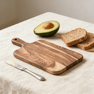 Planche à découper rectangulaire en bois d'acacia avec poignée, épaisseur 1,5 cm, <span class=keywords><strong>plateau</strong></span> de service pour fromages, <span class=keywords><strong>charcuterie</strong></span>, fruits, planche décorative - Product Image 2