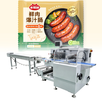 Ligne de conditionnement industrielle entièrement automatique SZ-280XW pour emballage de saucisses en sachets coussin, avec perforation, dédiée aux usines alimentaires