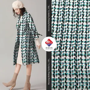 Italia Tweed Fabric Plaid Check Woven Yarn-dye Tweed Fabric for Winter Coat Clothing