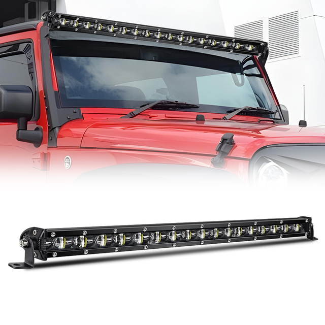 90W LED Bar Light IP68 Super Bright Flood Light for Off Road Trucks & Heavy Equipment 14 Inch Bar Projector Spot Light