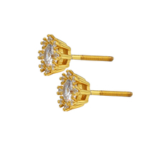Boucles d'oreilles Hip Hop plaquées or blanc 14 ct 18 ct glacé VVS Moissanite diamant argent 925 fleur Halo pour hommes