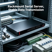 Servidor Industrial de Montaje en Rack, 8 Puertos RS485, Ethernet 1U, Doble LAN, TCP, UDP, Modbus RTU, Aislamiento TCP de 2KV