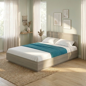 Ensemble <span class=keywords><strong>de</strong></span> meubles d'appartement meublé OEM, cadre <span class=keywords><strong>de</strong></span> <span class=keywords><strong>lit</strong></span> super king size en bois et <span class=keywords><strong>rotin</strong></span> moderne avec matelas - Product Image 2