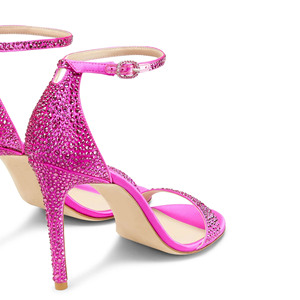 2026 Summer Collections <strong>Plum</strong> Satin Rhinestones Shining Cover Heel Party <strong>Shoes</strong> Bridal <strong>Shoes</strong> for Ladies - Product Image 3