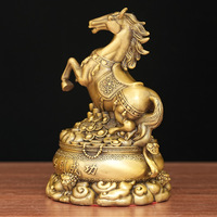 Figurine de cheval en laiton, mascotte du zodiaque, personnalisée, polie, décoration d'intérieur, cadeau d'affaires, objet de collection, Nouvel An chinois