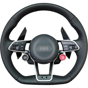 Volant sport en cuir Nappa perforé avec bouton de mode de conduite compatible <span class=keywords><strong>Audi</strong></span> A4 B9 S4 RS4 A5 S5 RS5 – Pièces de mise à niveau - Product Image 5
