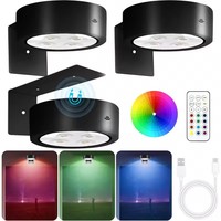 Lampe murale LED rechargeable par USB avec télécommande, design moderne, changement de couleur RVB, murale, salon, intensité réglable, intérieur, maison