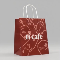 Sacs en papier kraft recyclables personnalisés avec logo imprimé pour la livraison de café, de pâtisserie et de plats à emporter des restaurants