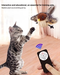 Giocattoli con erba gatta e gatto che sbattono le ali di simulazione uccello interattivo <span class=keywords><strong>Flappy</strong></span> Bird chase giocattolo con gatto Touch ha attivato giocattoli da gioco per cani di peluche - Product Image 3