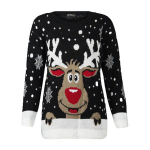 Acrylic <strong>Cheap</strong> Factory Price Red Color <strong>Jumper</strong> Classical Deer Pattern Hot-sale Custom <strong>Christmas</strong> Holiday Sweater - Product Image 5