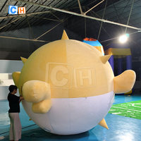 Décoration de mascotte de poisson-globe en peluche gonflable OEM ODM Décoration d'événement de modèle animal gonflable