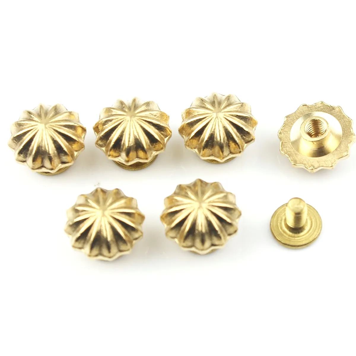 Antique Brass Rivets Rivet Clothing Conchos for Leather Craft Flower Rivet