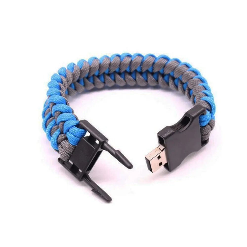 Aiaude nylon bện dây đeo cổ tay USB Vòng Đeo Tay ổ đĩa flash 1GB-64GB Vòng đeo tay USB ổ đĩa flash với biểu tượng tùy chỉnh cho Quà tặng khuyến mãi