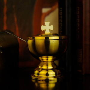HT Goldender Altar Kelch Becher vergoldete Kommunion Dekoration für Kirchenbecher Ritual Kelch Kirche zeremonielle Versorgung - Product Image 2