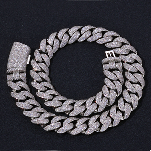 NUOYA - Cadena Cubana <span class=keywords><strong>de</strong></span> Diamantes <span class=keywords><strong>de</strong></span> 22 mm para Hombre y <span class=keywords><strong>Mujer</strong></span>, Cadena con Hebilla Curva, Collar Cubano con Circonitas, Joyería Hip Hop - Product Image 2
