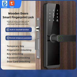 Serrure de porte intelligente électronique à empreinte digitale TTLock Tuya, avec carte, clé et mot de passe, poignée numérique pour la sécurité domestique - Product Image 3