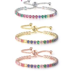 Hot Selling New High Quality Adjustable Zircon Copper <b>Bracelet</b> <b>for</b> <b>Women</b> Trendy Fashion Colorful <b>Crystal</b> Chain - Product Image 1