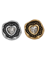 Technique écologique de placage de bouton en alliage de zinc à motif de coeur de strass en métal à 1 trou pour chandails et accessoires