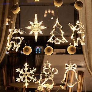 Adorno Navideño LED para Ventana, Santa Claus y Copo de Nieve Colgantes con Ventosa, Decoración para el Hogar de PVC, Funciona con Pilas, IP44, Regalos de Año Nuevo - Product Image 5