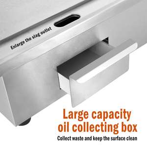 Plancha Eléctrica Comercial de Sobremesa de 110V y 3000W, Parrilla Plana, Placa Caliente para BBQ, Hierro con Termostato Ajustable - Product Image 4