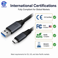 Cable de Extensión USB 3.0 Macho a Hembra LUNGKAY, Cable de Transferencia de Datos USB-A a USB-C para Computadora Multimedia, Carga Rápida