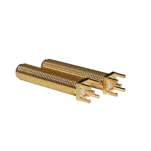 SMA-KE Tooth Length 28mm Straight Female Jack SMA Connector All Copper Gold-plated Insert PCB Connector