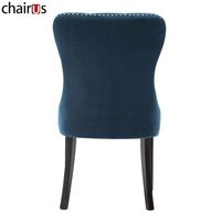 Chaise de salle à manger moderne à dossier haut capitonnée pour usage intérieur, restaurant, hôtel, banquet, maison, salon, chambre, bar - Chaise en tissu avec anneau décoratif