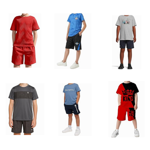 Nouveaux ensembles de survêtements d'été pour enfants, vêtements mixtes pour filles et garçons, tailles variées, qualité supérieure, vente en gros, polyester - Product Image 1