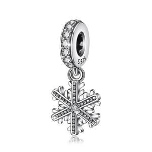 Personalizar encantos de Plata de Ley 925 pulsera de copo de nieve colgante encanto - Product Image 2