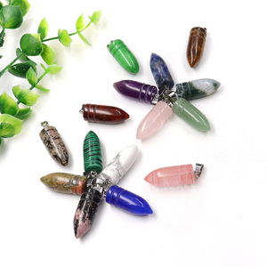 Tinh thể tự nhiên đạn hạt các loại đá Mặt dây chuyền vòng cổ quyến rũ đối với trang sức làm bán buôn Chữa Bệnh Phụ kiện - Product Image 4